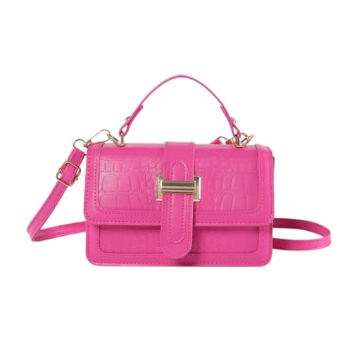 Stone Texture Leder Crossbody Bag Damen Sling Bags PU Umhängetasche Zeigen Sie Ihr Vertrauen und Charme, hot pink von Shntig