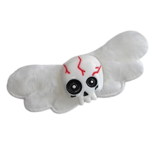 Totenkopf-Haarspange, dunkle Haarspange, coole Haarnadel, Pferdeschwanz-Halter, dunkle Flügel, Haarspange für Frauen von Shntig