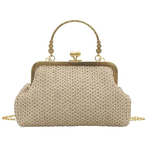 Umhängetasche für Damen, Crossbody-Tasche mit abnehmbarer Kette, gewebte Clutches Toted Handtaschen Geldbörsen mit Kussverschluss, R von Shntig