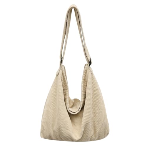 Umhängetasche für Teenager, Einkaufstasche, praktische Kuriertasche, leicht, für Damen, Mädchen, einfarbig, Crossbody-Tasche, beige von Shntig