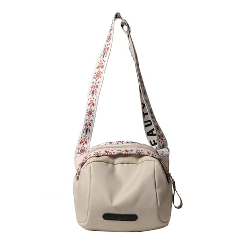 Wasserdichte Damen-Umhängetasche, groß, Nylon, Messenger-Tasche für den täglichen Gebrauch, weiß von Shntig