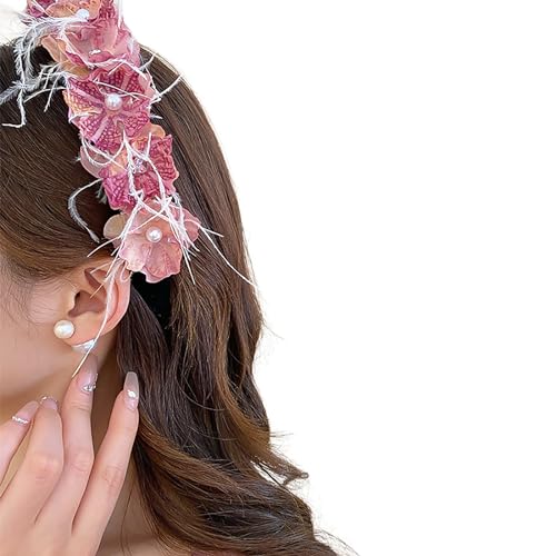 Zartes Haarband mit Blume, lässiger Kopfschmuck, Party-Haarschmuck für verschiedene Frisuren und Anlässe, Haarreifen für Mädchen von Shntig