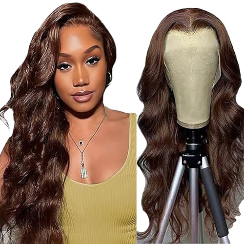 Shoaiye 13x4 Lace Front Echthaar Perücke Damen Body Wave Human Hair Wig Wear and Go Glueless Remy Pre Plucked Natural Hairline 150% Density Chocolate Brown Color for Woman 34 Inch Shoaiye 13x4 Lace Front Echthaar Perücke Damen Body Wave Human Hair Wig Wear and Go Glueless Remy Pre Plucked Natural Hairline 150% Density Chocolate Brown Color for Woman 34 Inch von Shoaiye