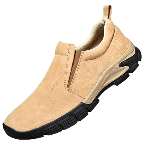 Shocanm Herren Atmungsaktive Slip On Absatzschuhe, rutschfeste Loafers, Gepolsterte Tragbare Leichte Freizeitschuhe von Shocanm
