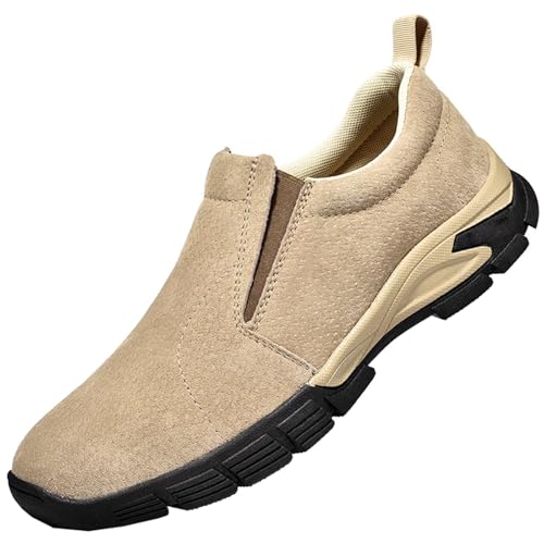 Shocanm Herren Atmungsaktive Slip On Absatzschuhe, rutschfeste Loafers, Gepolsterte Tragbare Leichte Freizeitschuhe von Shocanm