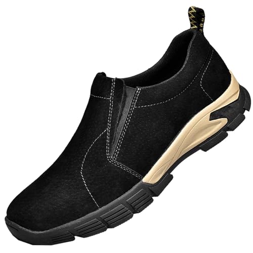 Shocanm Herren Atmungsaktive Slip On Absatzschuhe, rutschfeste Loafers, Gepolsterte Tragbare Leichte Freizeitschuhe von Shocanm