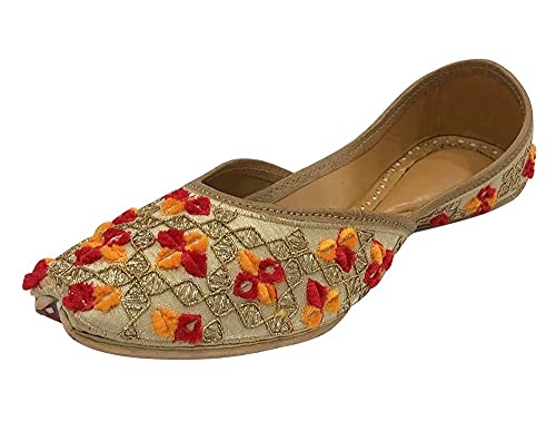 Multicolor Punjabi Juttis für Frauen Ethnische Handgefertigte Sandalen Jooti Juttis Juttis Traditionelle Jooti, mehrfarbig, 38 EU von Shoe Bazar