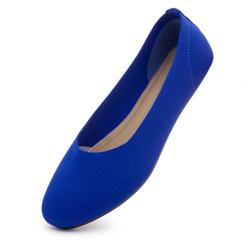 Shoe Land SL-Memory Damen Flats - Runde Zehen Elegante Ballerinas Faltbare Slip-On Knit Flache Schuhe mit Memory-Schaum Bequem für Tägliches Tragen Arbeit Büro Party, 2023royalbluekn, 38.5 EU Shoe Land SL-Memory Damen Flats - Runde Zehen Elegante Ballerinas Faltbare Slip-On Knit Flache Schuhe mit Memory-Schaum Bequem für Tägliches Tragen Arbeit Büro Party, 2023royalbluekn, 38.5 EU von Shoe Land
