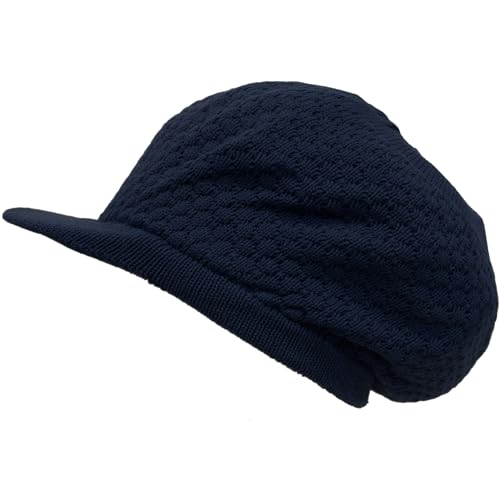 Shoe String King Herren Rasta Dread Knit Tam Hat - Dreadlocks Cap Gr. Einheitsgröße, Große, runde und solide Marineblau, mit Krempe. von Shoe String King