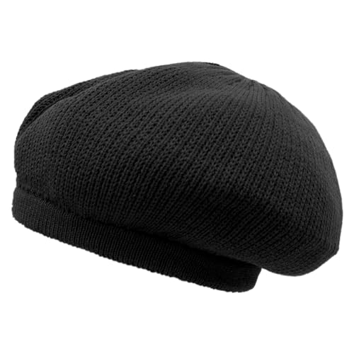 Shoe String King Herren Rasta Dread Knit Tam Hat - Dreadlocks Cap Gr. Einheitsgröße, Großer, runder schwarzer Rand, ohne Rand von Shoe String King