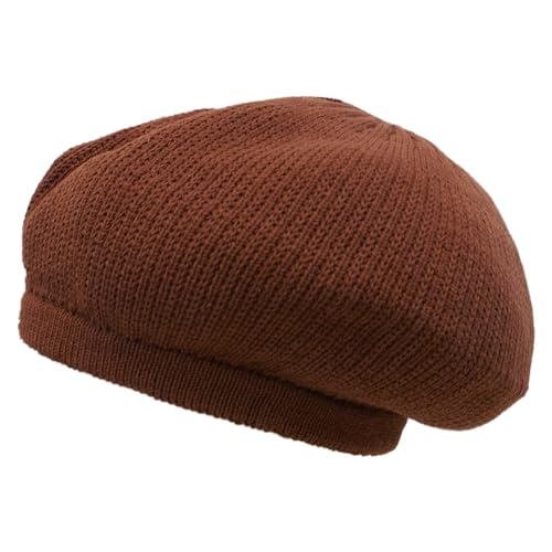 Shoe String King Herren Rasta Dread Knit Tam Hat - Dreadlocks Cap Gr. Einheitsgröße, Large Round Solid Brown, Brimless von Shoe String King