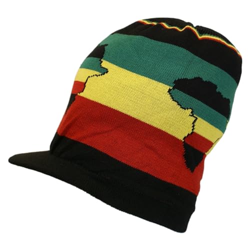 Shoe String King Herren Rasta Dread Knit Tam Hat - Dreadlocks Cap Gr. Einheitsgröße, Mittellang, Afrika, mit Krempe. von Shoe String King