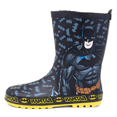 Shoe Zone Batman Gummistiefel für Kinder, Schwarz, Schwarz , 34 EU von Shoe Zone