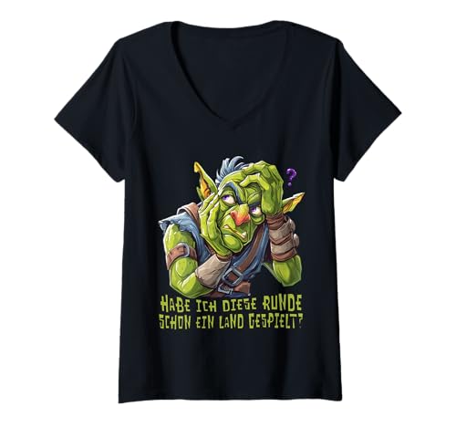 Damen Habe ich Diese Runde Schon EIN Land gespielt? T-Shirt mit V-Ausschnitt Damen Habe ich Diese Runde Schon EIN Land gespielt? T-Shirt mit V-Ausschnitt von Shört Happens
