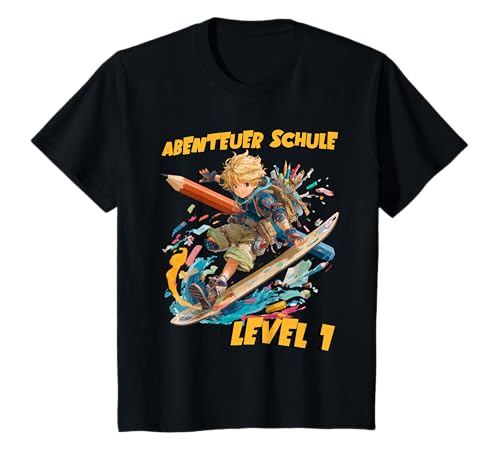 Einschulung Abenteuer Schulstart Level 1 Junge Mädchen T-Shirt Einschulung Abenteuer Schulstart Level 1 Junge Mädchen T-Shirt von Shört Happens