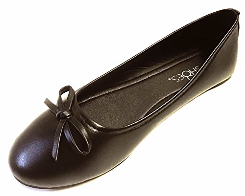 Damen Canvas Loafer Smoking Ballettschuhe Flats, braun, 38.5 EU von Shoes8teen