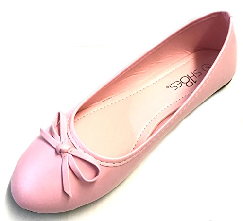 Shoes 18 Damen Ballerinas, Ballerinas, flach, Leoparden- und einfarbig, 14 Farben, Schwarz (rose), 38.5 EU von Shoes8teen