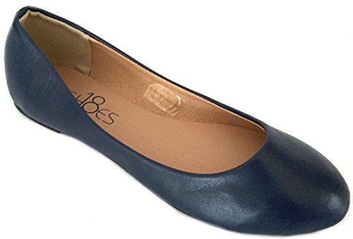 Shoes8teen Ballerina Ballett Flache Schuhe Für Damen 10 M US Navy Pu 8600 von Shoes8teen