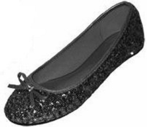 Shoes8teen Pailletten Ballerina Schuhe Für Damen 9-10 Schwarz Pailletten 2001 von Shoes8teen