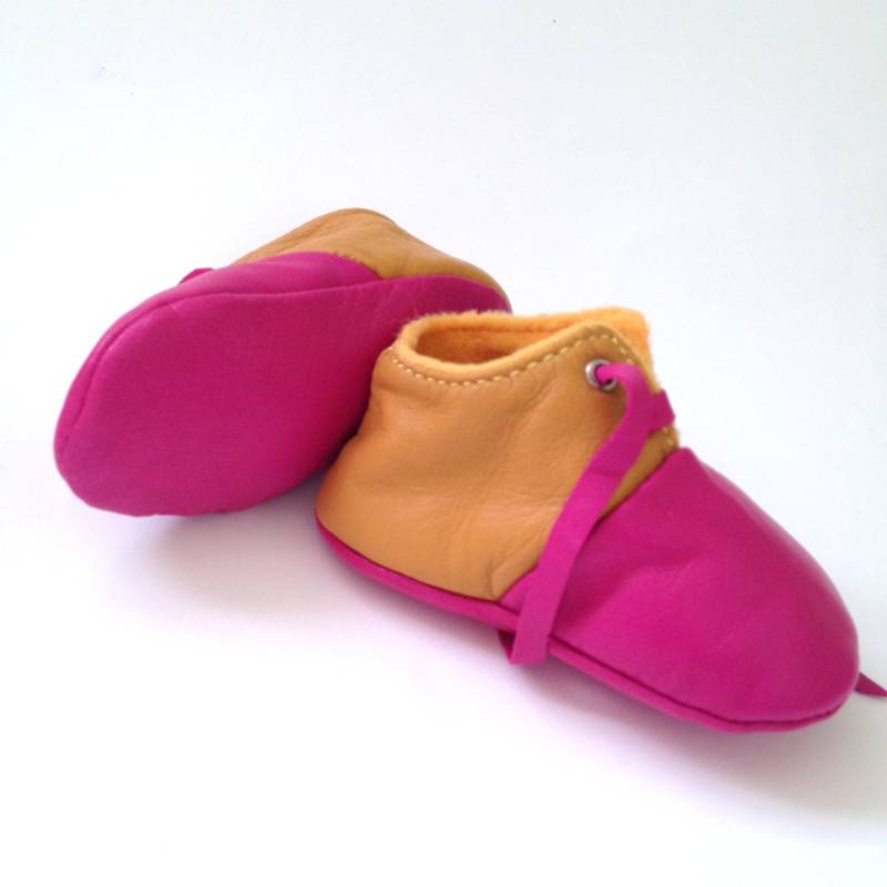 12-18 Monate Babyschuhe/Schuhe Lammfell Gelb Rosa von ShoesOWO