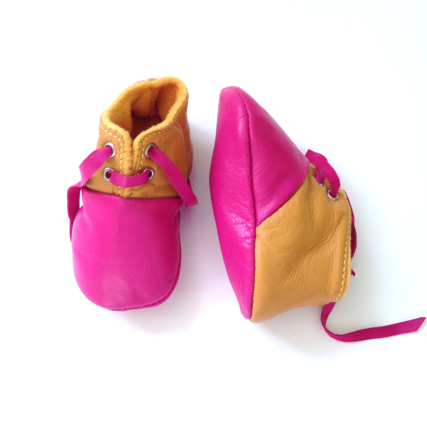 18 - 24 Monate Babyschuhe/Schuhe Lammfell Rosa Gelb von ShoesOWO