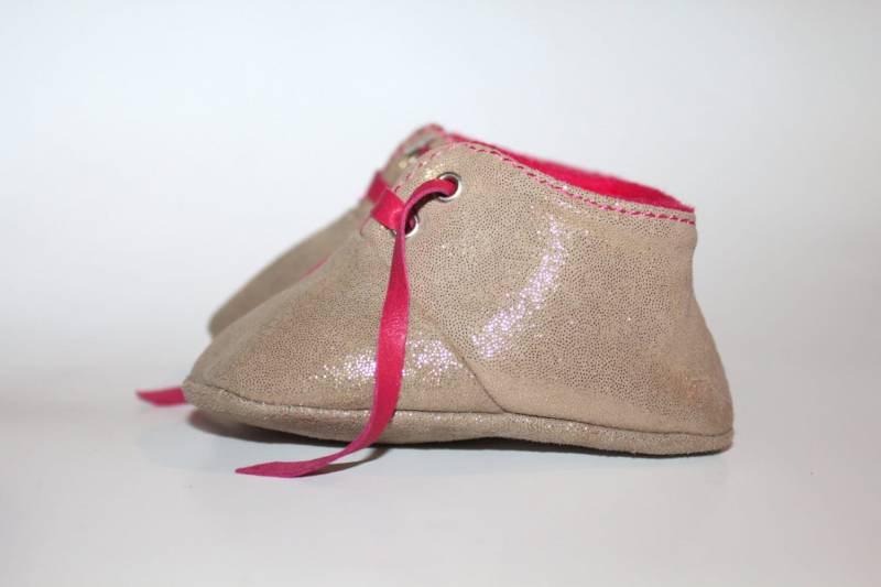 3-6 Monate Schuhe Baby Lammfell Golden von ShoesOWO