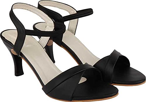 Shoetopia Damen/Mädchen Party Slim Heeled Sandalen, Schwarz, 4 UK von Shoetopia