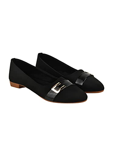 Shoetopia Damen-Ballerinas zum Überziehen, Schwarz, 6 UK von Shoetopia
