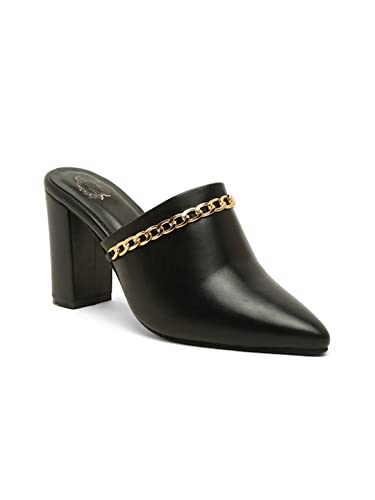 Shoetopia Damen Blockabsatz Pumps, Schwarz, 7 UK von Shoetopia