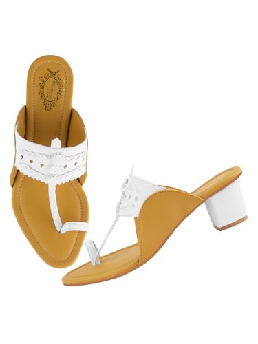 Shoetopia Damen Blockabsatz Sandalen, Gelb, 7 UK von Shoetopia