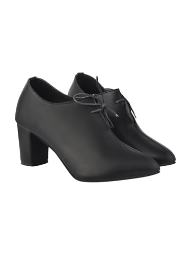Shoetopia Damen-Pumps mit Schnürung, Schwarz, 7 UK von Shoetopia