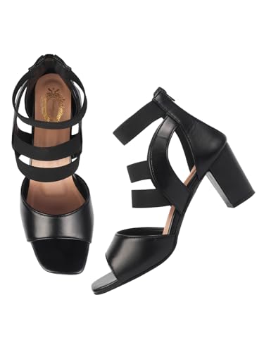 Shoetopia Damen-Sandalen mit Blockabsatz, Schwarz, 7 UK von Shoetopia