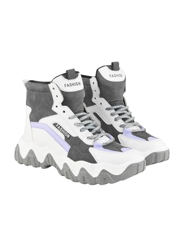 Shoetopia Damen Schnürschuhe Freizeitschuhe, Grau, 8 UK von Shoetopia