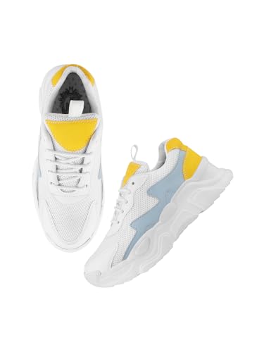 Shoetopia Damen Schnürschuhe Freizeitschuhe, Weiß, 4 UK von Shoetopia