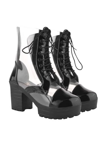 Shoetopia Damen Schnürstiefel, Schwarz, 3 UK von Shoetopia