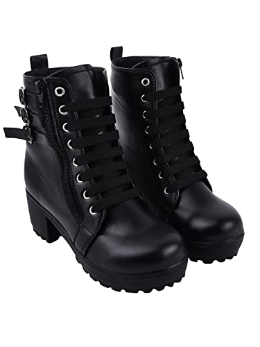 Shoetopia Damen Schnürstiefel, Schwarz, 6 UK von Shoetopia