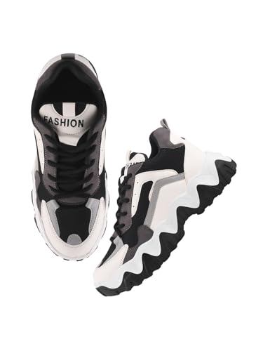 Shoetopia Damen-Sneaker mit Schnürung, Schwarz, 7 UK von Shoetopia