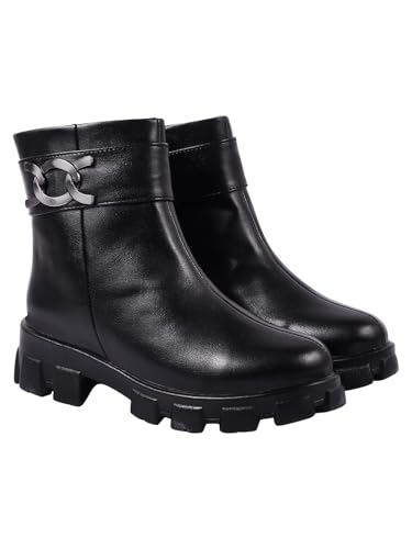 Shoetopia Damen-Stiefel mit Reißverschluss, Schwarz, 3 UK von Shoetopia