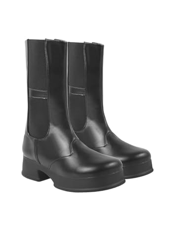 Shoetopia Damen-Stiefel mit Reißverschluss, Schwarz, 4 UK von Shoetopia