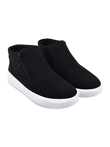 Shoetopia Damen Zip Boots, Schwarz, 6 UK von Shoetopia