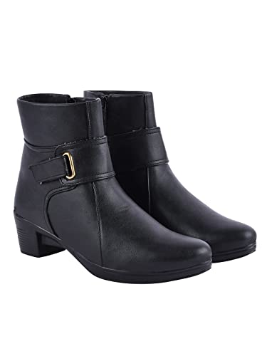 Shoetopia Damen Zip Boots, Schwarz, 6 UK von Shoetopia