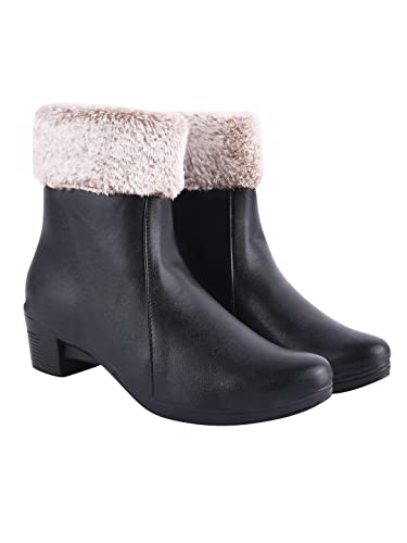 Shoetopia Damen Zip Boots, Schwarz, 7 UK von Shoetopia