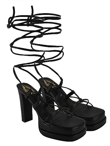 Shoetopia Mädchen-lux-a Sandalen mit Absatz, Schwarz, 18 EU von Shoetopia