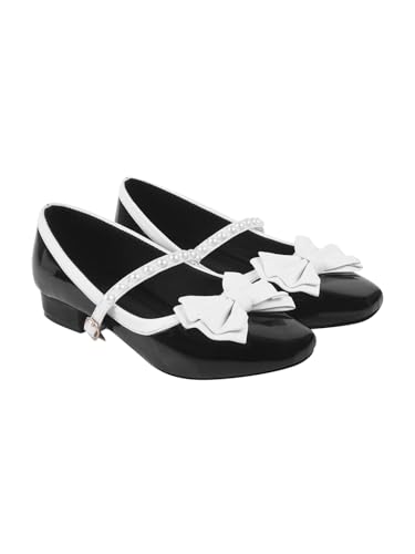 Shoetopia Marry Janes mit Schleife für Damen und Mädchen, Schwarz, 8 UK von Shoetopia