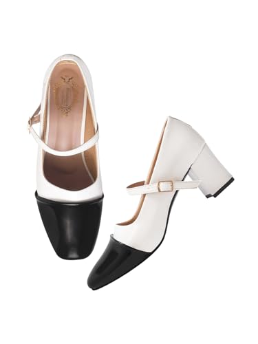 Shoetopia Pumps mit Schnalle für Damen, Schwarz, 8 UK von Shoetopia