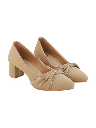 Shoetopia Pumps zum Hineinschlüpfen für Damen, Beige, 5 UK von Shoetopia
