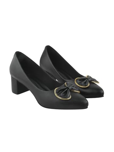 Shoetopia Pumps zum Hineinschlüpfen für Damen, Schwarz, 3 UK von Shoetopia
