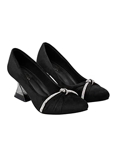 Shoetopia Pumps zum Hineinschlüpfen für Damen, Schwarz, 4 UK von Shoetopia