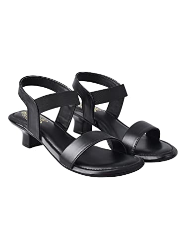 Shoetopia Sandalen mit Absatz für Damen und Mädchen, Schwarz, 3 UK von Shoetopia