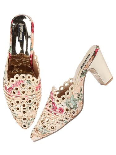 Shoetopia Sandalen mit Absatz für Mädchen und Mädchen, Cream, 20 EU von Shoetopia